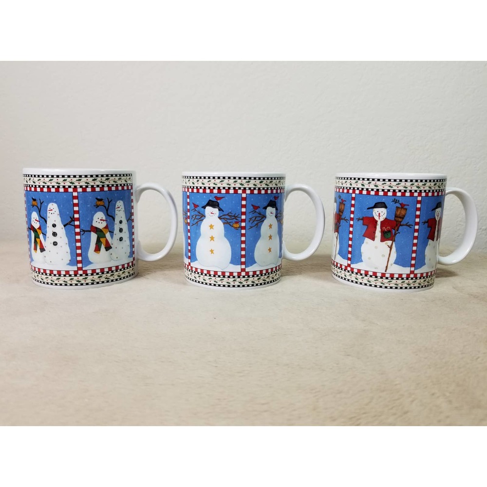 Sakura Oneida Snowman Coffee Mug Tea Cup Debbie Mumm 2001 Vintage S